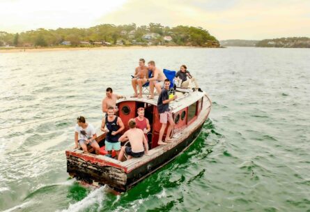 LADS ON BOAT, BUNDEENA, SYDNEY / ALEC SMART